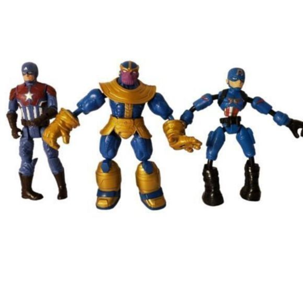 Marvel Avengers Bend & Flex Action Figures, 6-Inch Thanos &‎ Captain America